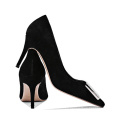 2019 High Heel Stiletto Women's Pumps Black Suede Leather x19-c035C Ladies Women custom Dress Shoes Heels For Lady